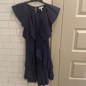 Joie Mini Navy Ruffle Dress